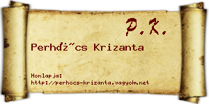 Perhócs Krizanta névjegykártya